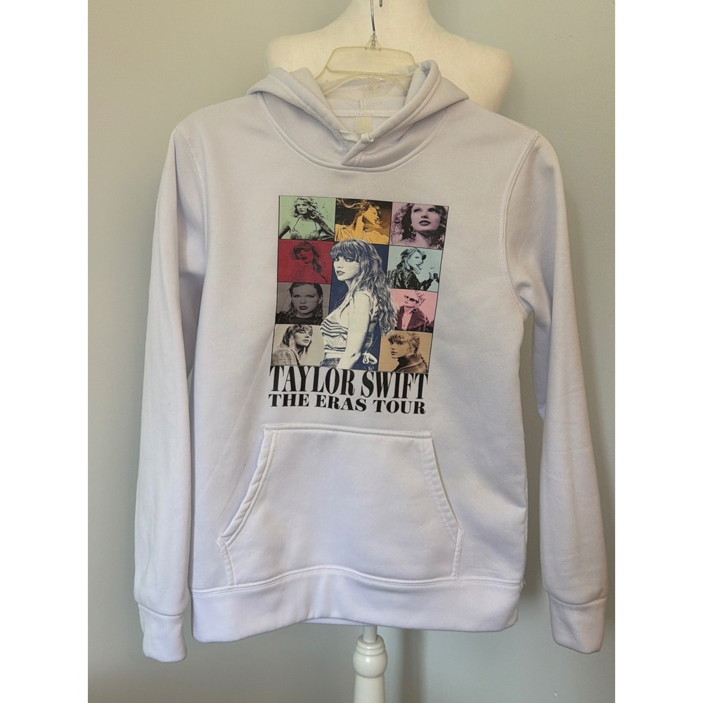 Taylor Swift The Eras Tour White Graphic Hoodie Concert Merch Small